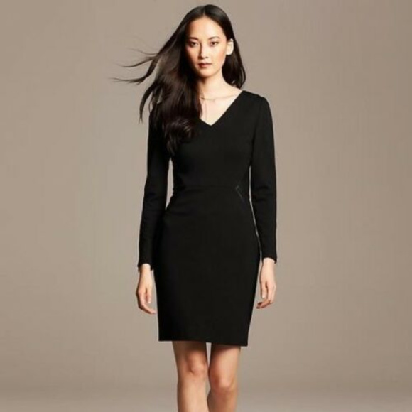 Banana Republic Xs Black Ponte Dress 